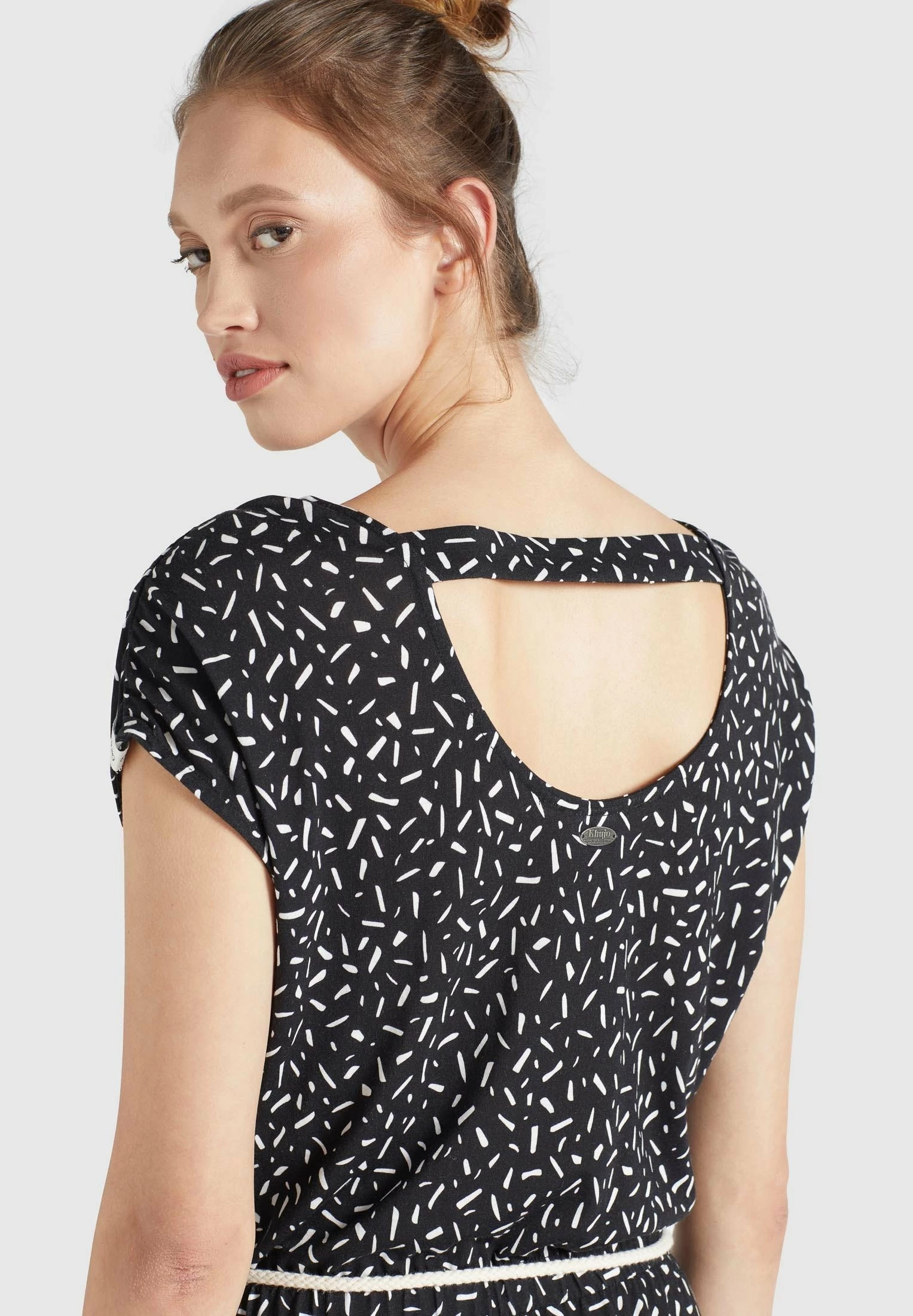 Khujo DOREEN - Długa Sukienka - Schwarz-weiß Gemustert 8 Khujo DOREEN - Długa Sukienka - Schwarz-weiß Gemustert - obrazek 6