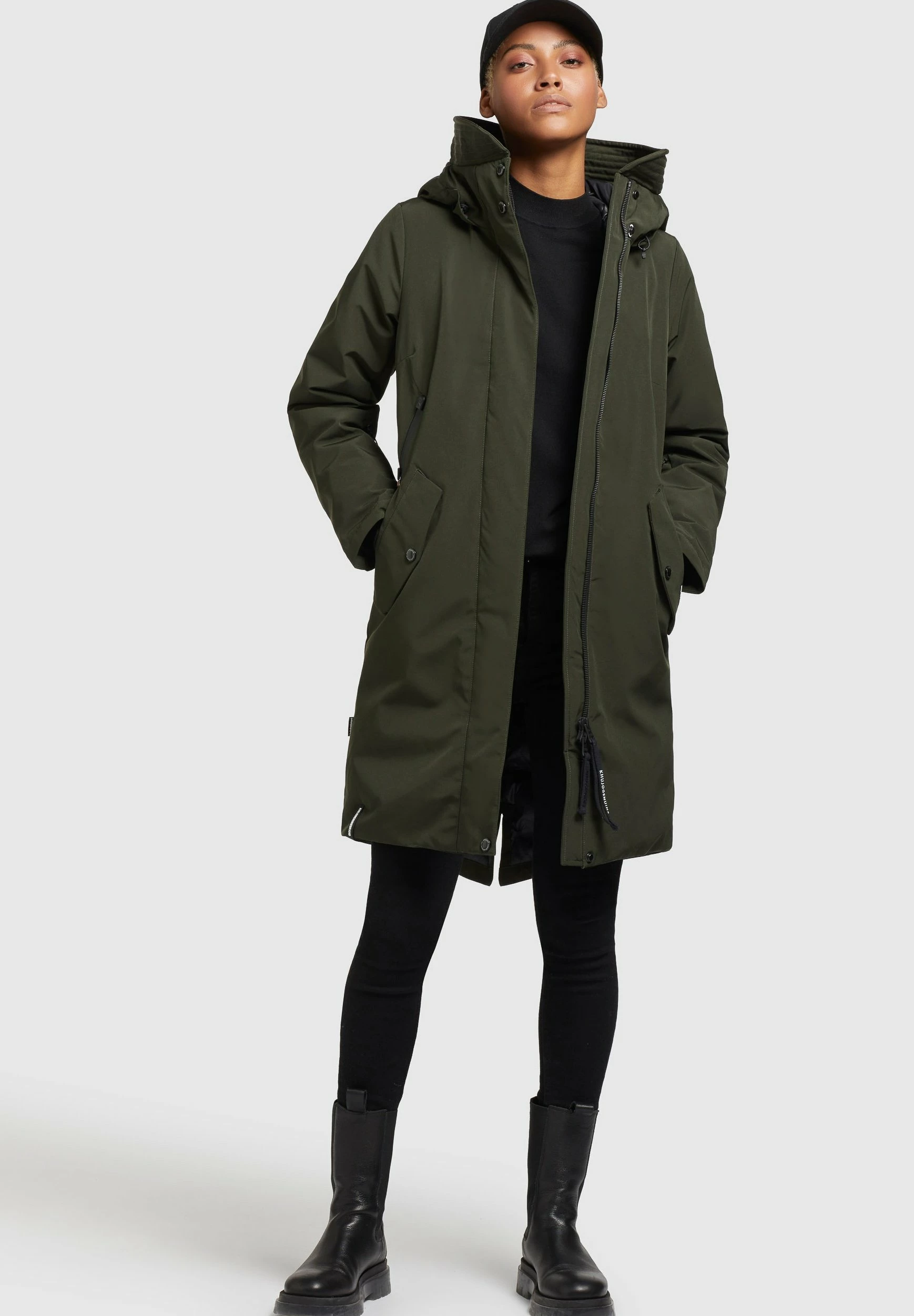 Khujo CHARLYN - Płaszcz Zimowy - Dunkelgrün 4 Khujo CHARLYN - Płaszcz Zimowy - Dunkelgrün - obrazek 2