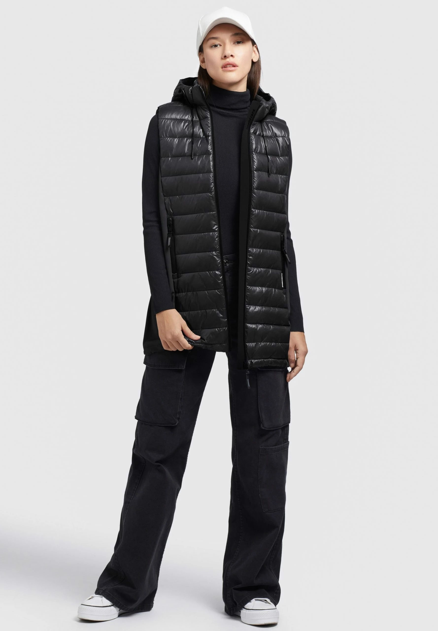 Khujo BECCA SHINY - Kamizelka - Schwarz 4 Khujo BECCA SHINY - Kamizelka - Schwarz - obrazek 2